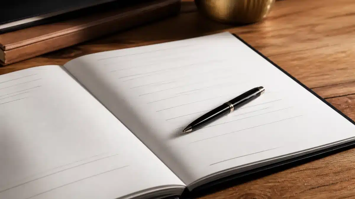 Document legal ouvert avec stylo pose sur les lignes manuscrites