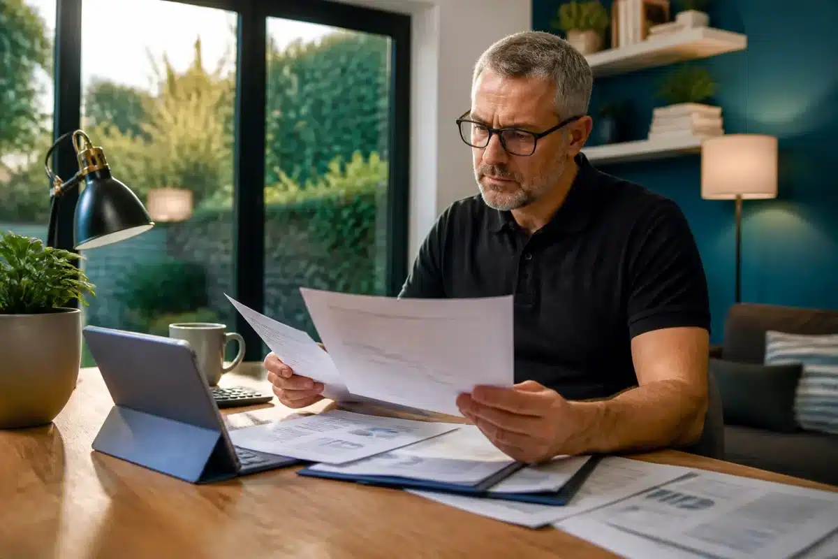 Entrepreneur consultant ses documents financiers retraite