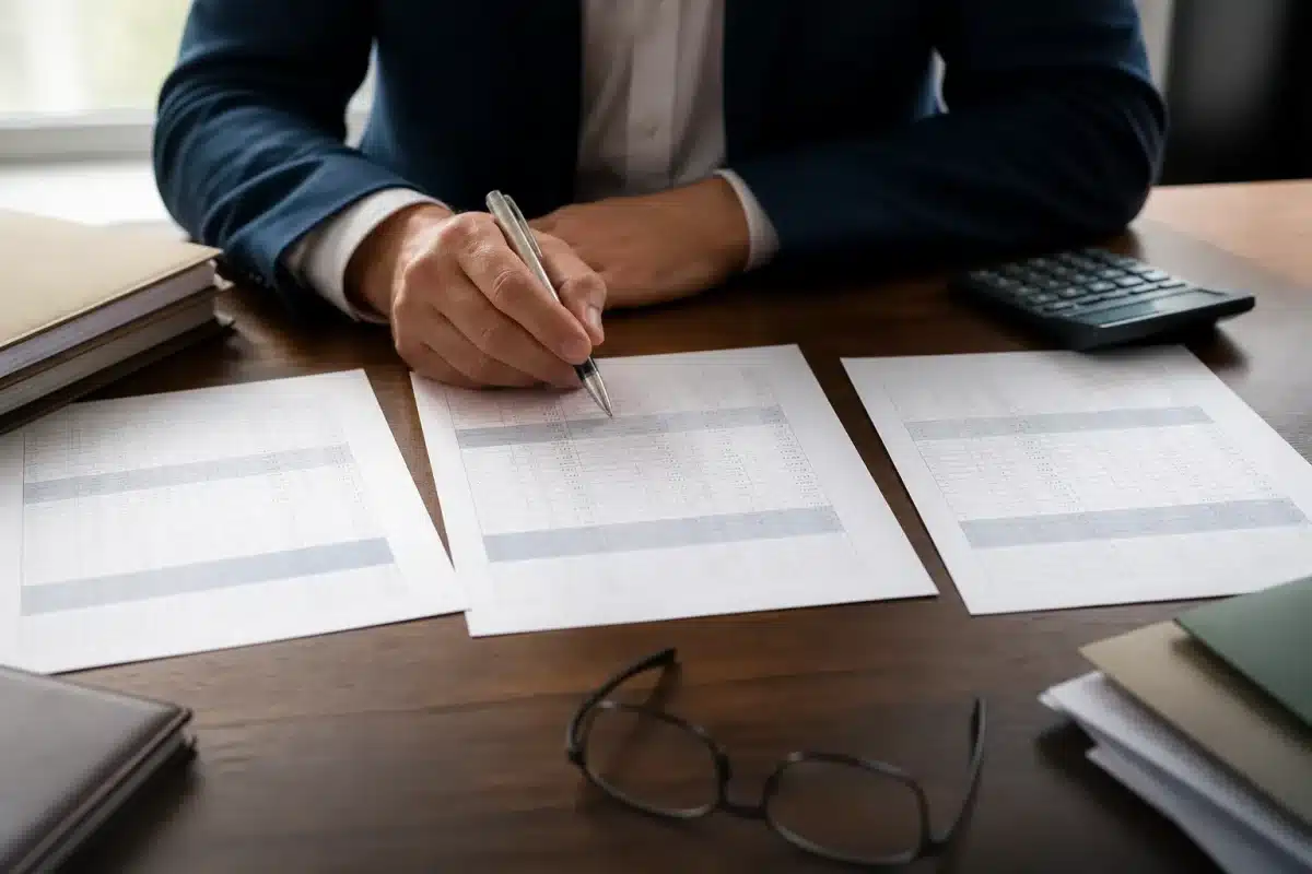 Trois relevés papier montrant calculs de frais successoraux différents