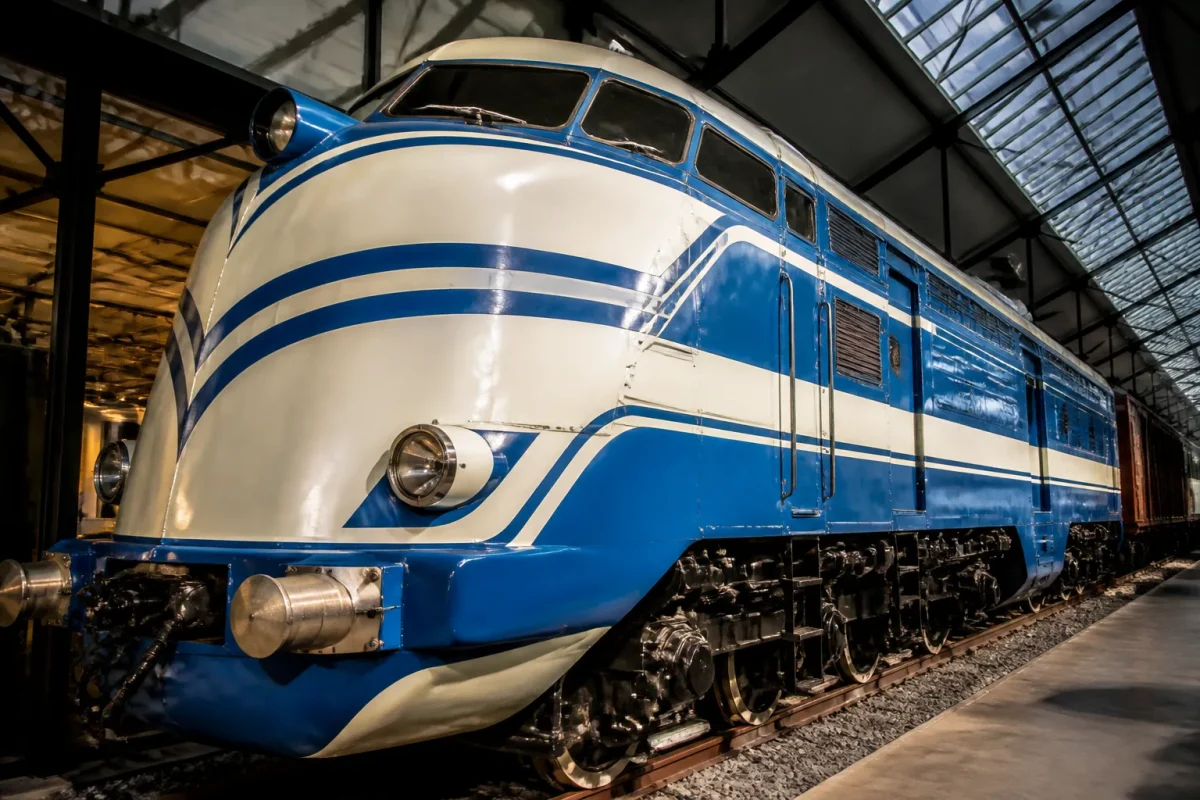 Ancienne locomotive nez aerodynamique au musee