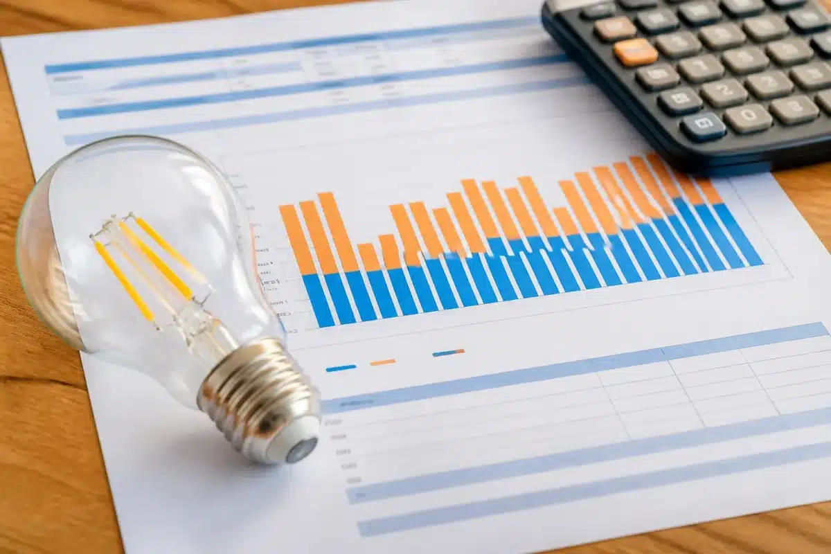 Facture électrique avec graphique comparant tarifs pleins et creux
