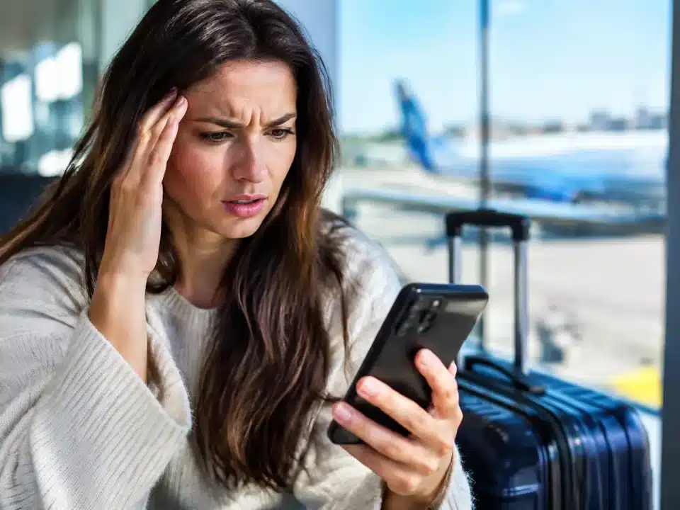 Smartphone affichant facture elevee frais roaming international etranger