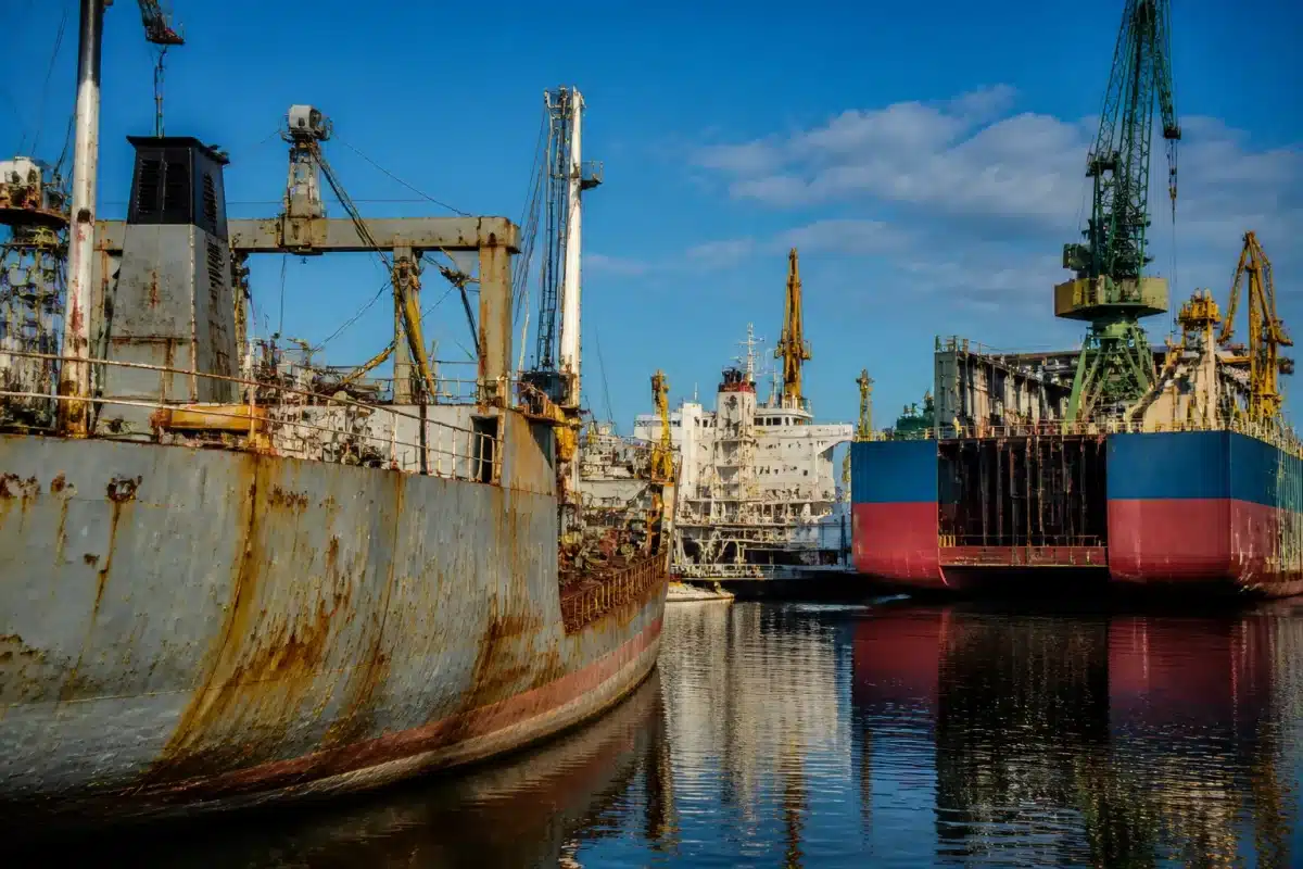Navires industriels vieillis face à chantiers navals modernes coréens