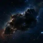 Objet celeste sombre flottant dans l'espace cosmique etoile.jpg