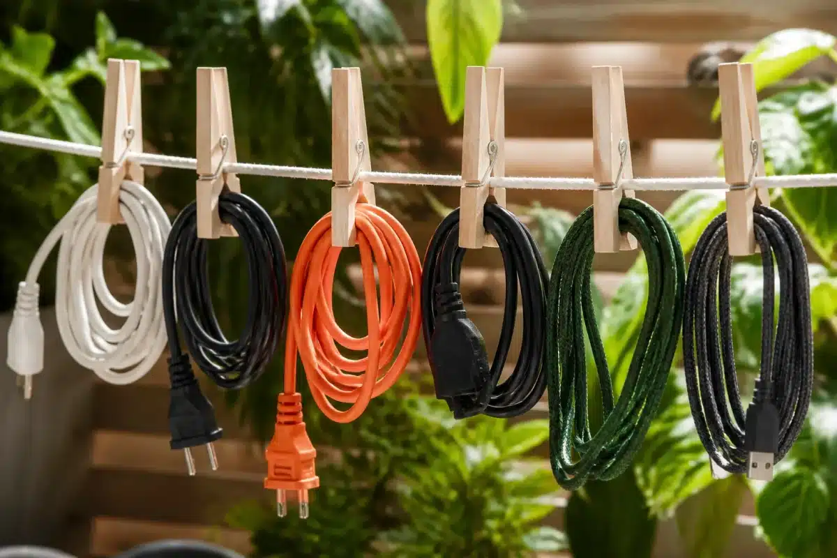 Pinces a linge suspendant cables cuisine jardin organisation