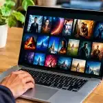 Ecran d'ordinateur affichant bibliotheque films gratuits catalogue