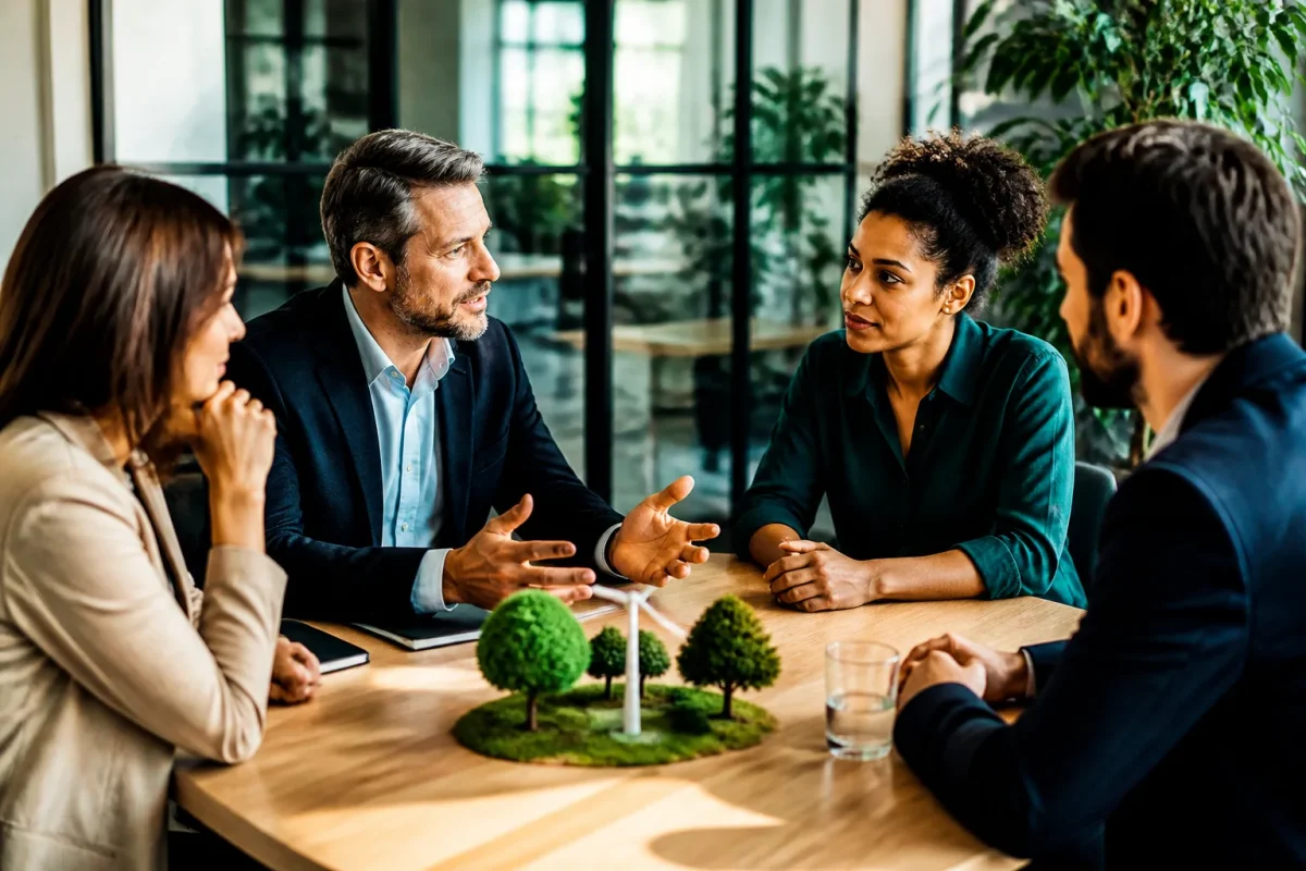 Salaries discutent engagements responsables autour table