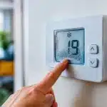 Thermostat mural affichant dix-neuf degrés, cadran gelé fixé bas